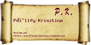 Pállfy Krisztina névjegykártya